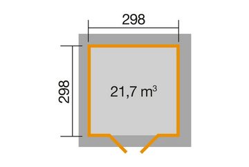 weka Gartenhaus 177 4-Eck Gr.2, 28 mm, BxT: 380x380 cm