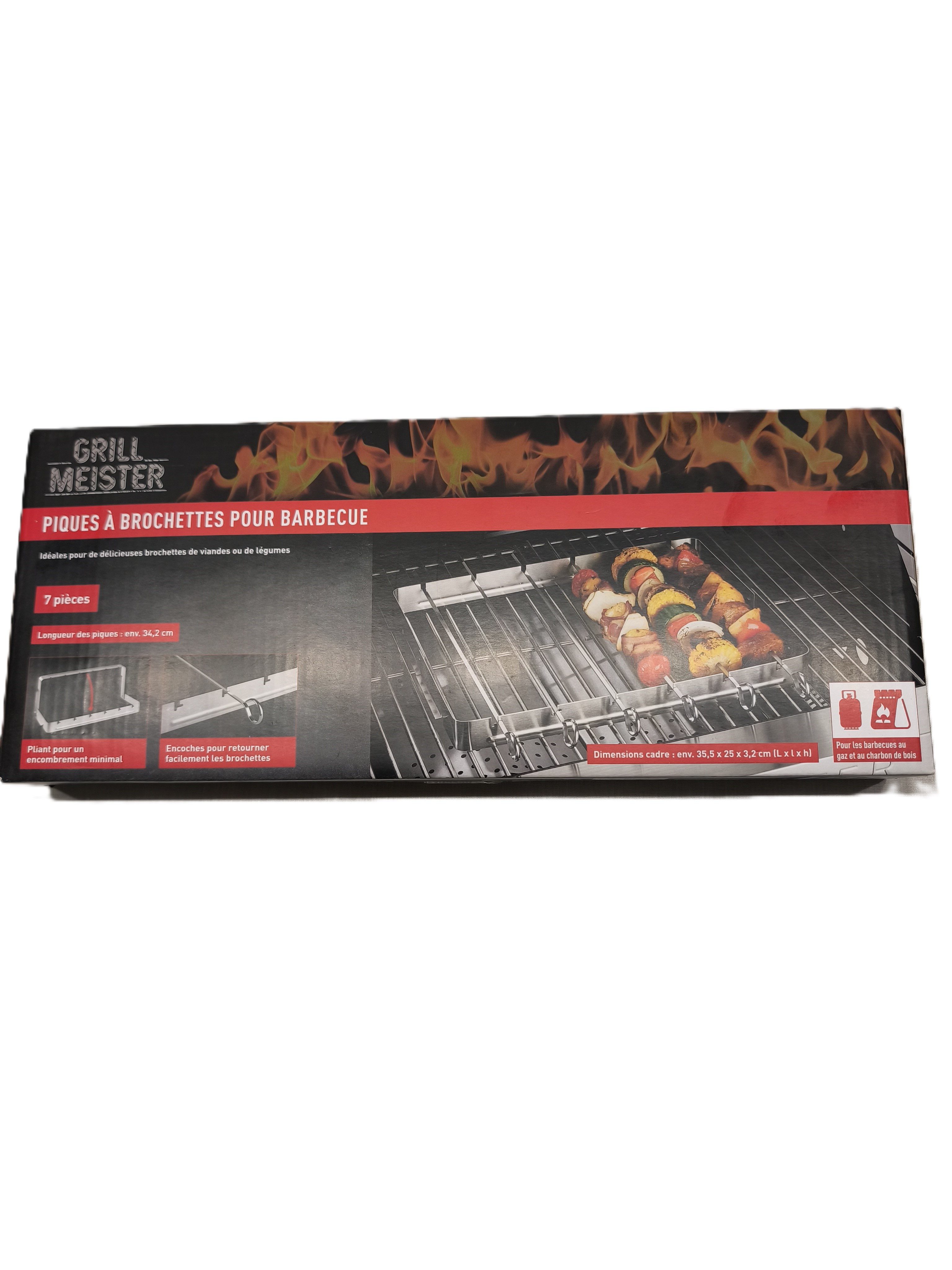 Grillmaster Grillspieß Grillspieße Edelstahl 6 Stück mit Halter (7-St)