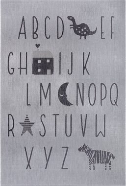 Kinderteppich Alphabet, Lüttenhütt, rechteckig, Höhe: 3 mm, ABC Lernunterlage, Flachgewebe, Pflegeleichter Teppich