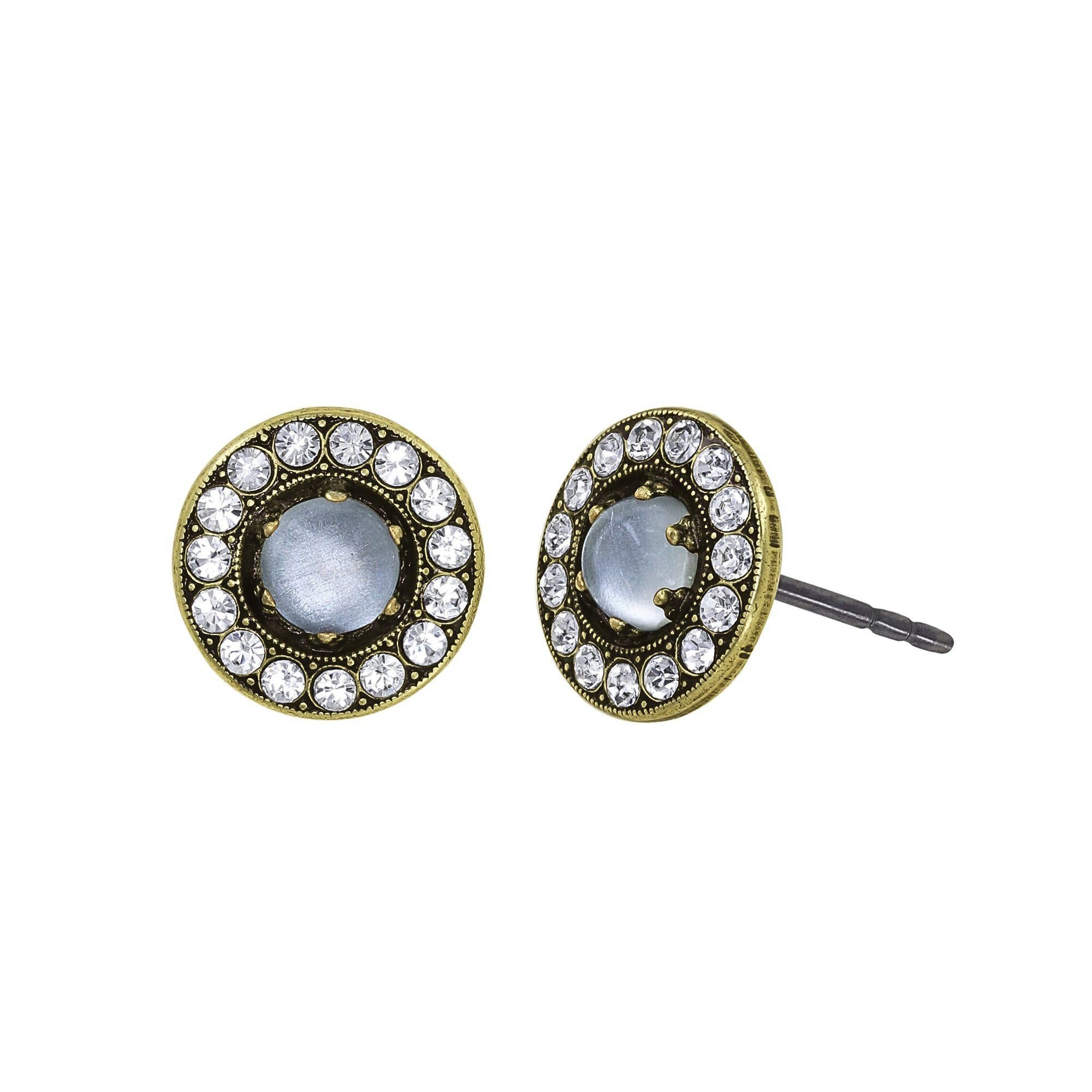 KONPLOTT Paar Ohrstecker KONPLOTT Ohrstecker Simply Beautiful antik Messing Mini weiß