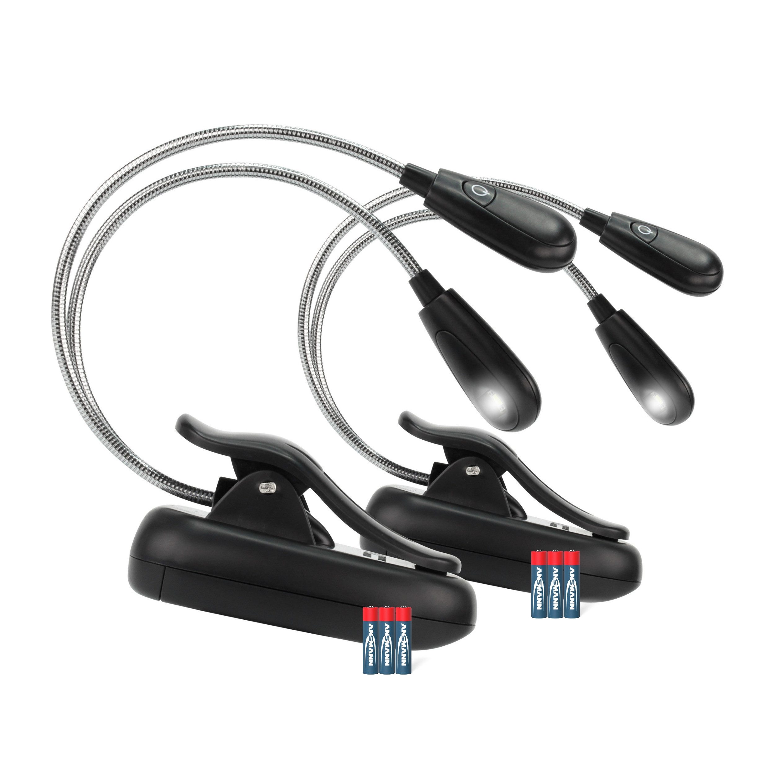 ANSMANN AG LED Dekolicht Flexible LED Leselampe batteriebetrieben, dimmbar, für Buch uvm. 2 Stk