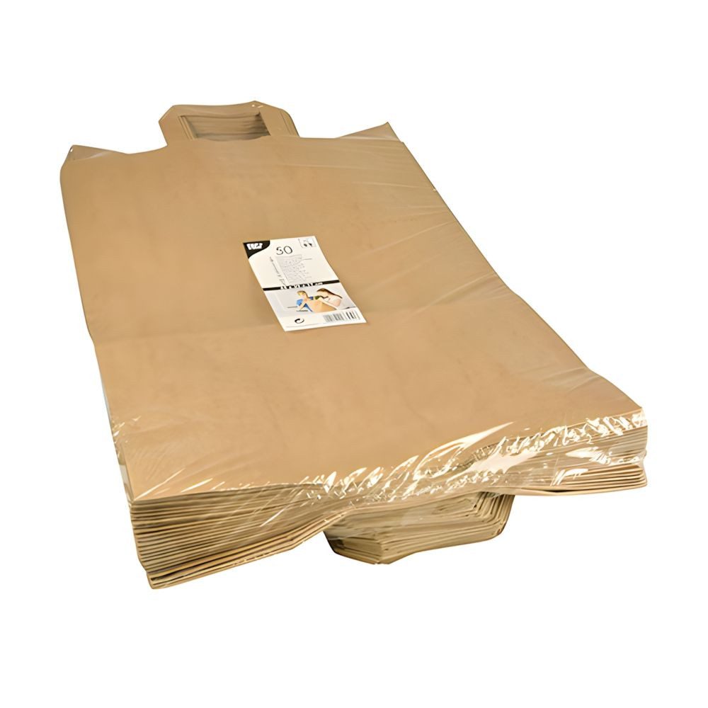 PAPSTAR Tragetasche 200 x Tragetaschen, Papier 44 cm x 32 cm x 17 cm braun mit Tragegriff