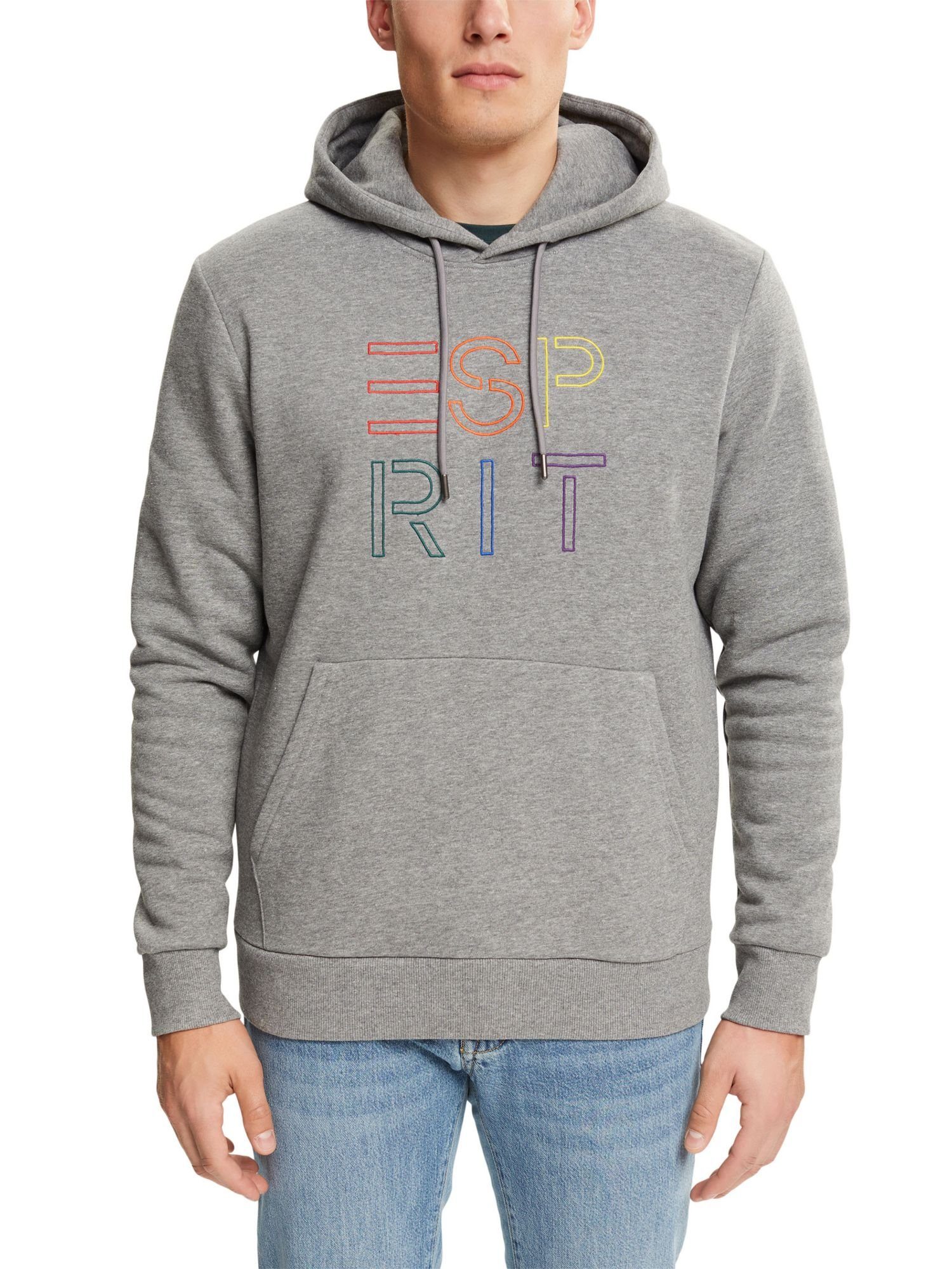 Logo-Strickerei (1-tlg) mit Hoodie Sweatshirt Recycelt: Esprit