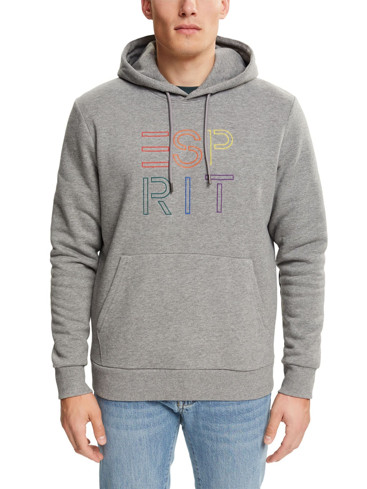 Hoodie Esprit (1-tlg) Logo-Strickerei Sweatshirt mit Recycelt: