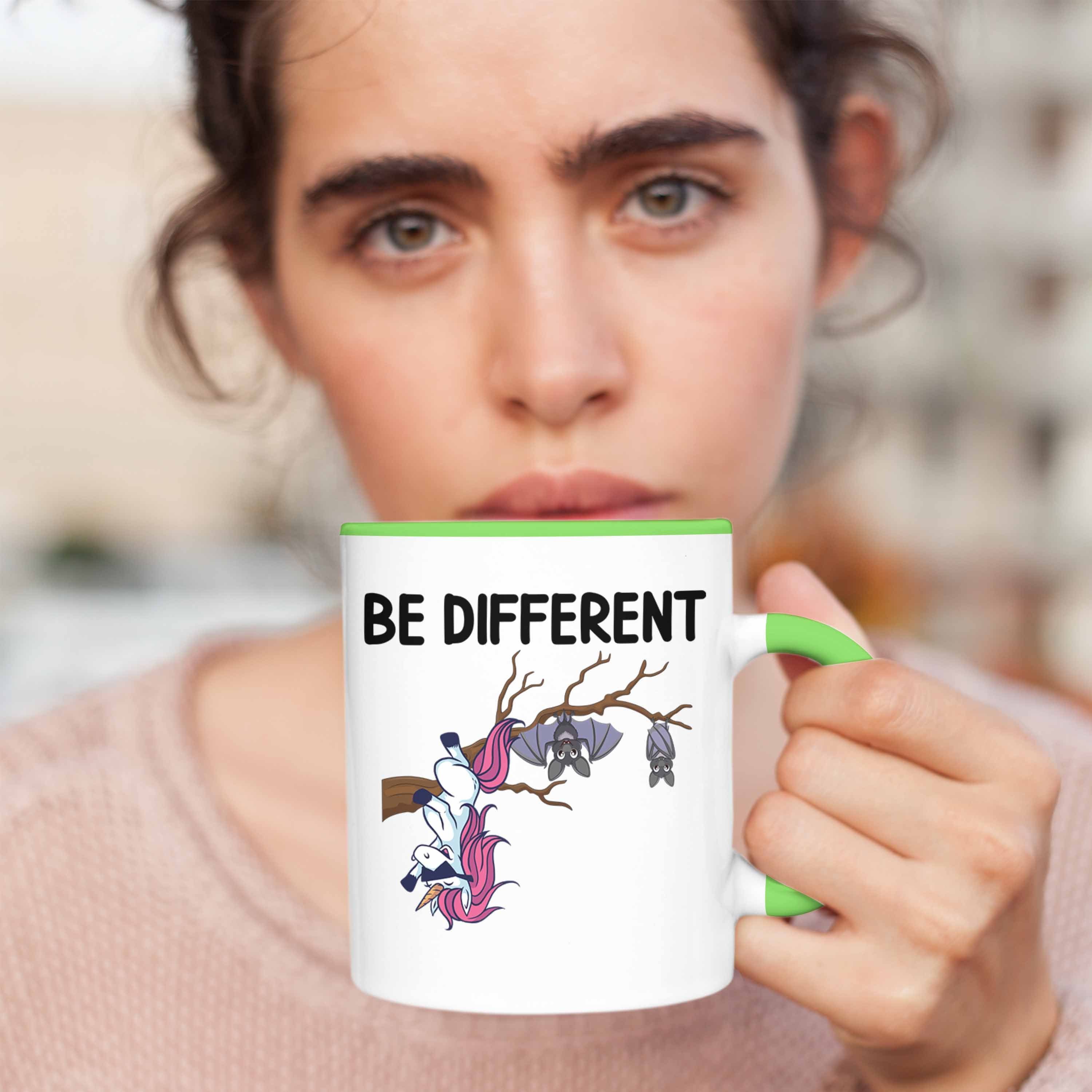 Trendation Frauen Geschenkidee Grün Different Geschenk Trendation Einhorn für Tasse Tasse Be - Fledermaus