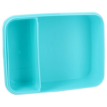 Vadobag Vorratsdose Kinder Lunch-Box, Brotdose - Tiger, 16x13x5 cm, BPA-Frei, navy/helltürkis, 100% PP (Polypropeen)
