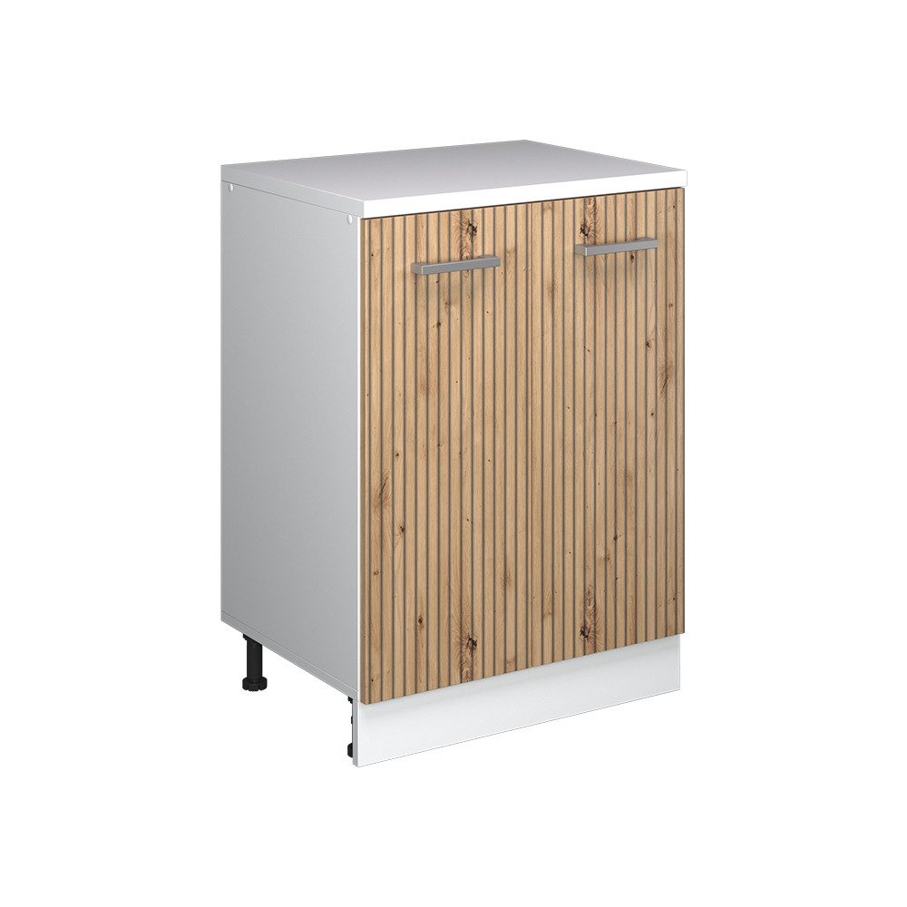 Vicco Kommode Rion, Artisan-Eiche/Weiß, 60 x 46 cm ohne Schräge mit 2 Türen