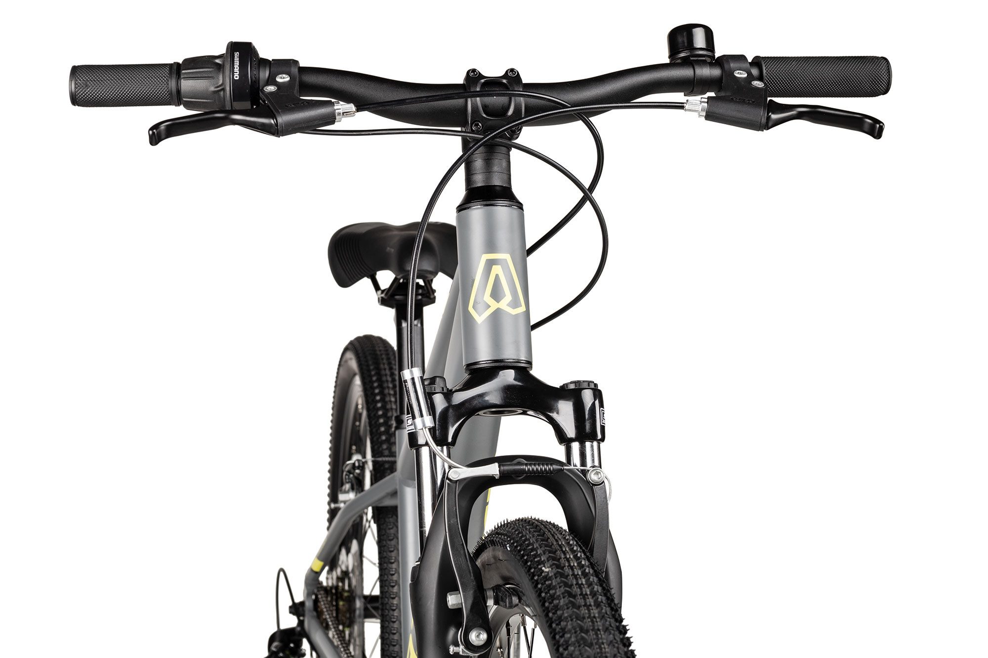 Axess Kinderfahrrad Stipe 24, 7 Gang Shimano Tourney RD-TX802 Schaltwerk, Kettenschaltung, leichter Aluminiumrahmen schwarz/grau