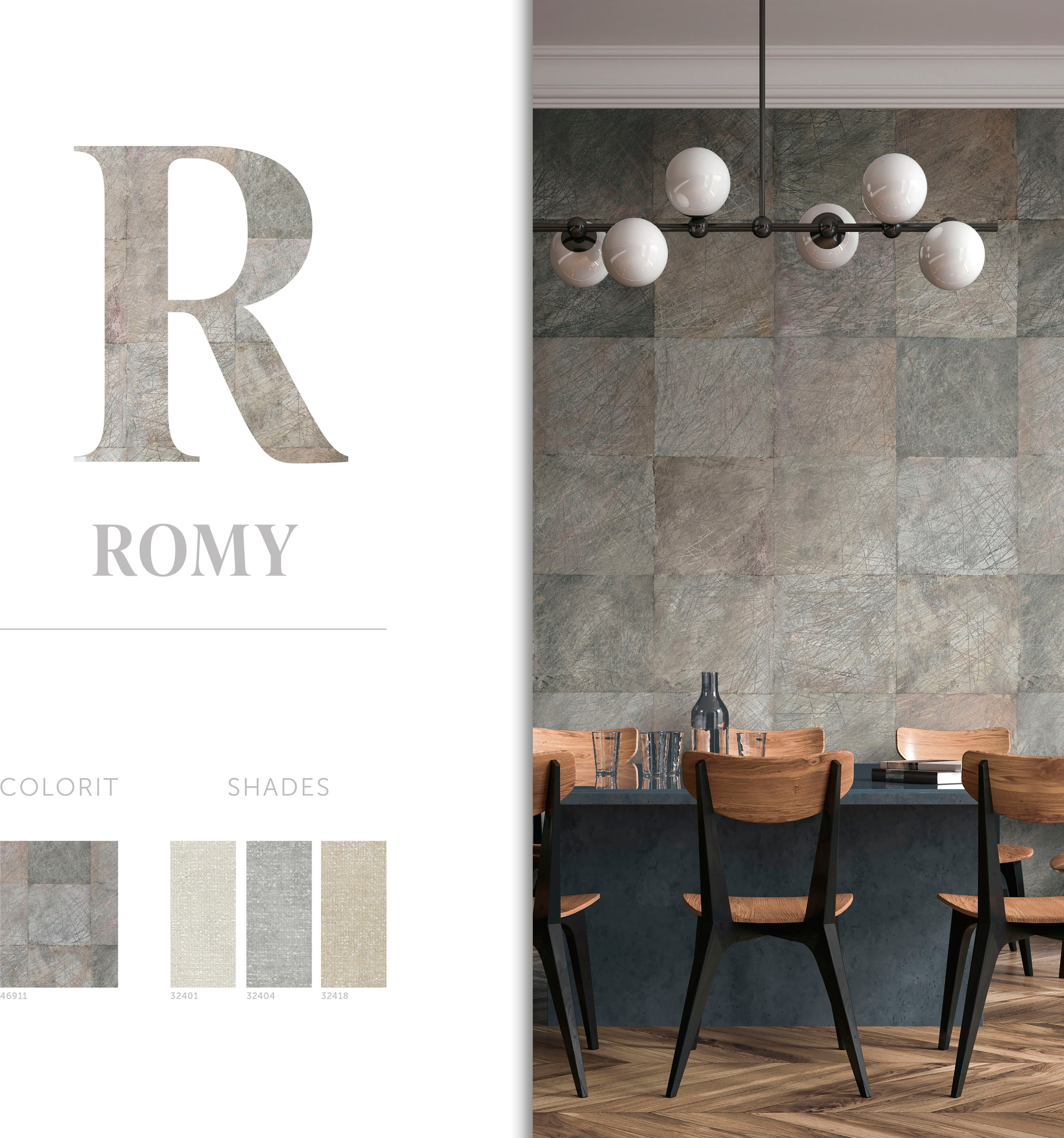 grau Fototapete Marburg Wohnzimmer glatt, Vliestapete moderne matt, Schlafzimmer Küche für Romy,