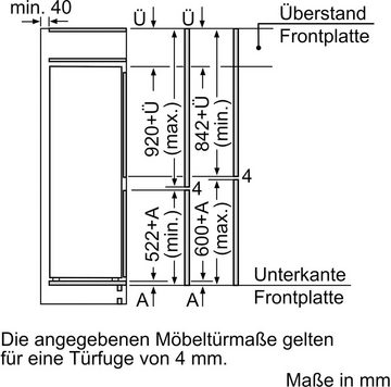 BOSCH Einbaukühlgefrierkombination 4 KIV67VSF0, 144,6 cm hoch, 54,1 cm breit