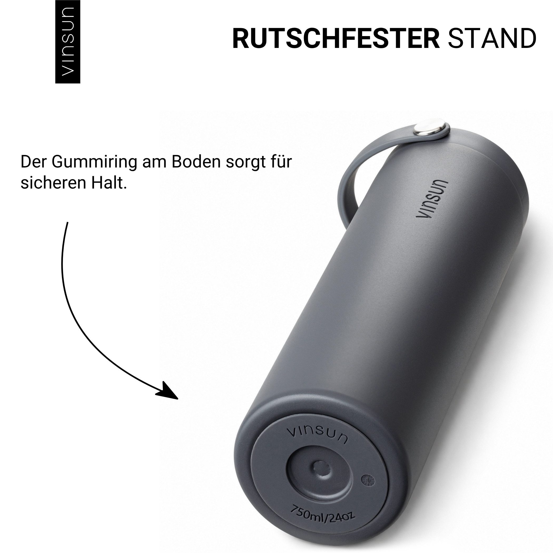 Vinsun Isolierflasche Thermoflasche 750ml mit Strohhalm - Sport Trinkflasche mit Tragegriff, Auslaufsicher, doppelwandig isoliert, geruchs- und geschmacksneutra – Bild 5 von 5