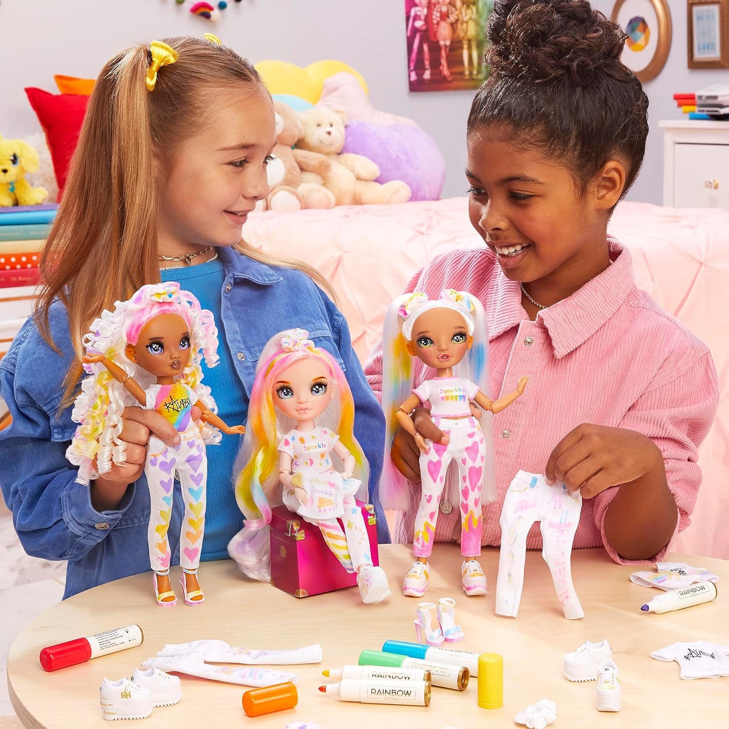 Rainbow High Anziehpuppe Color & Create DIY Modepuppe für Kinder von 4-12 Jahren