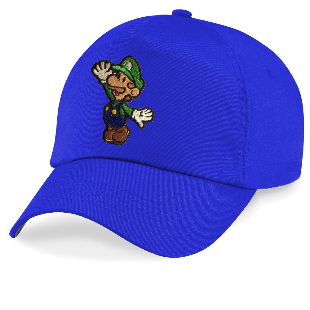Luigi One Stick Royalblau Patch Size Super Kinder Klempner Baseball Nintendo Cap Blondie & Brownie