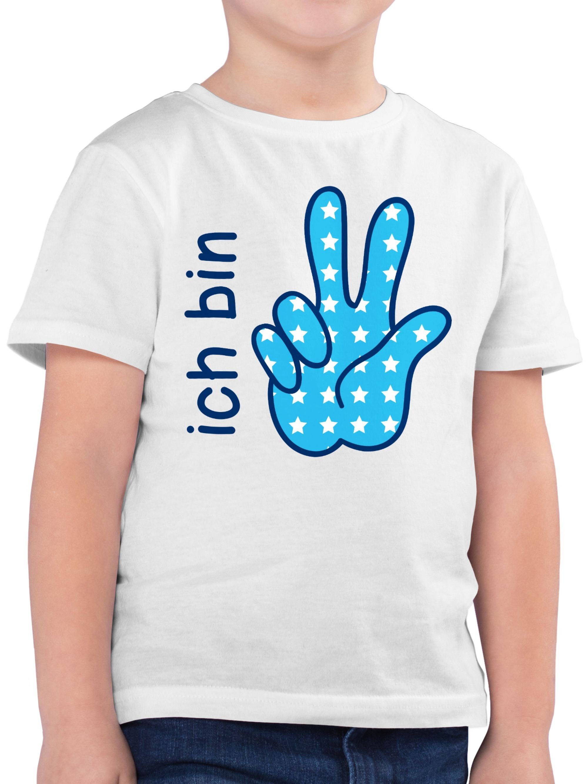 Shirtracer TShirt »Ich bin drei Zeichensprache blau 3. Geburtstag