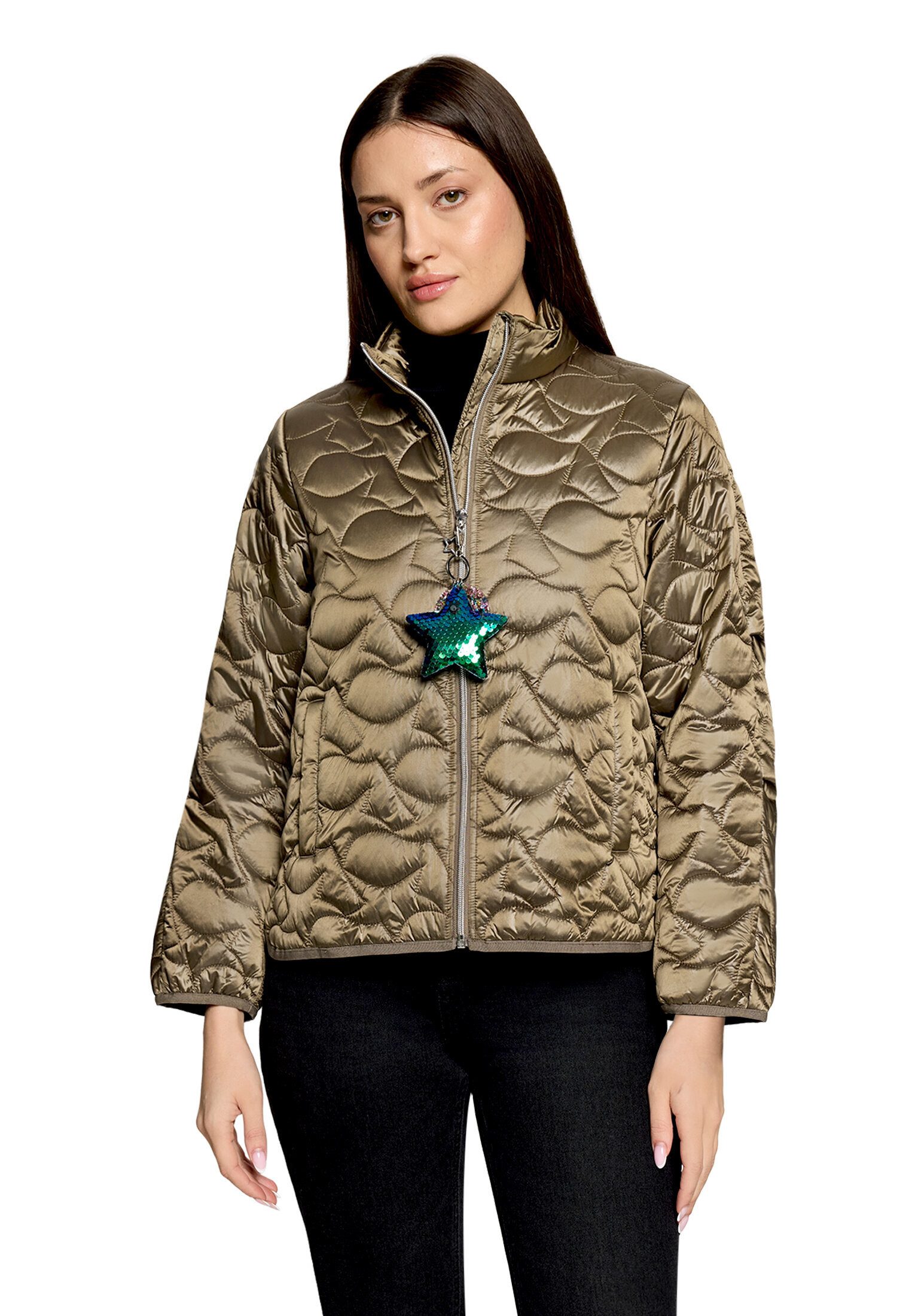 Cartoon Steppjacke Damen mit Eingrifftaschen