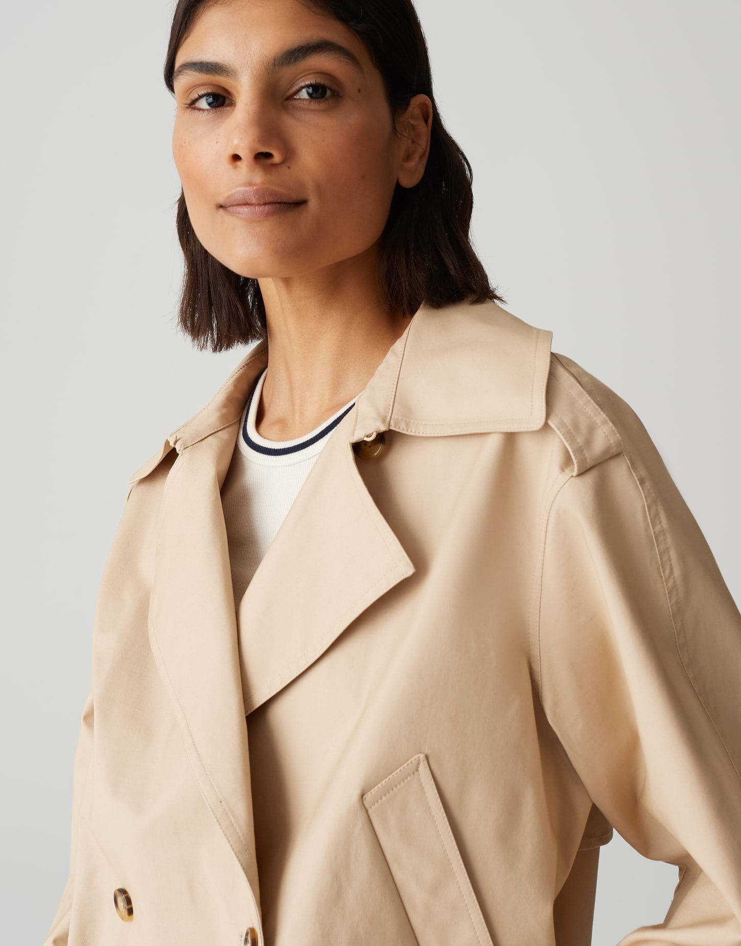 OPUS Trenchcoat Kurze Trenchjacke HEDIE Regular aus Lyocell Mix