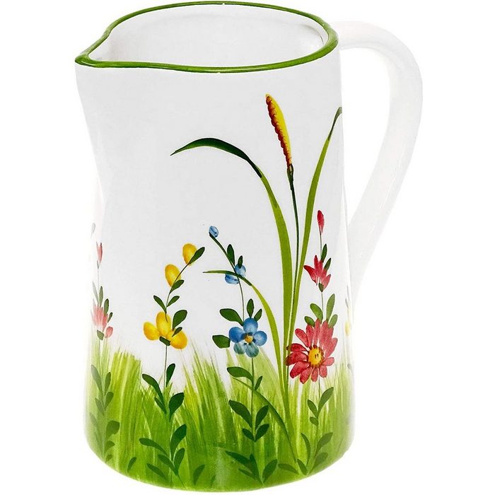 Lashuma Wasserkrug Blumenwiese (1-tlg. ca. 19 cm (1 5 l) Großer Keramik Teekrug aus Italien
