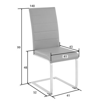 tectake Esszimmerstuhl Bettina (6er Set, 6 St), Gepolstert