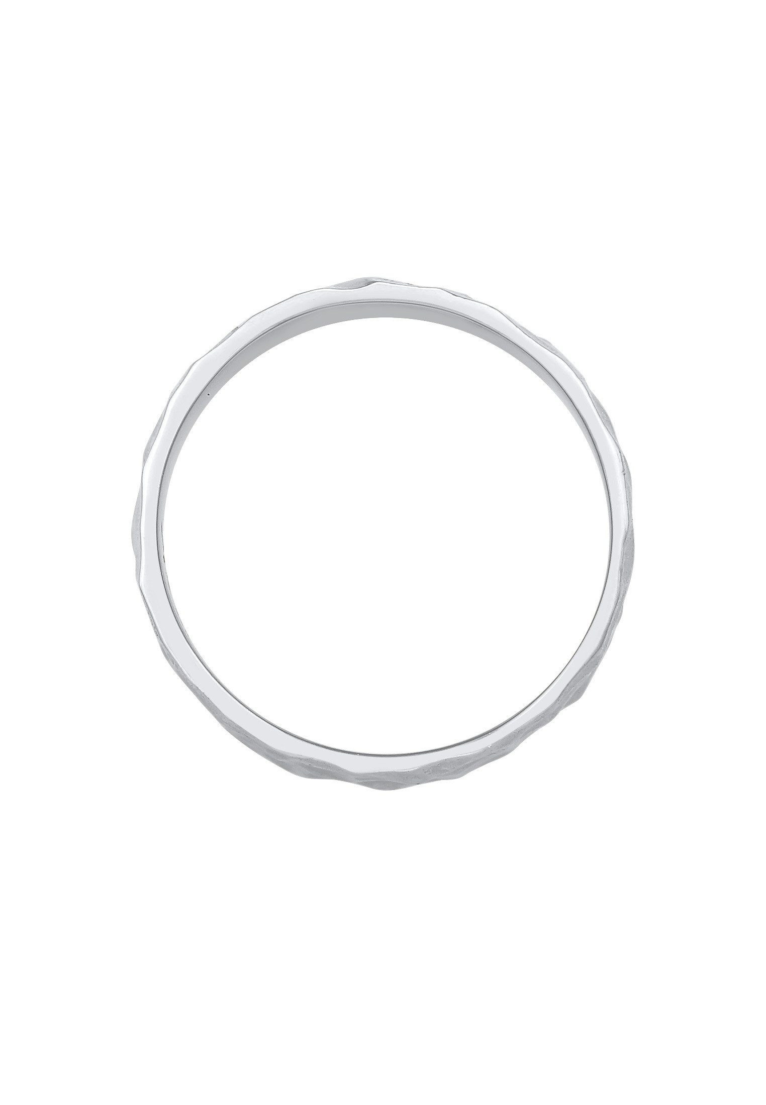 Kuzzoi Silberring Herren Gehämmert Markant Matt 925 Silber