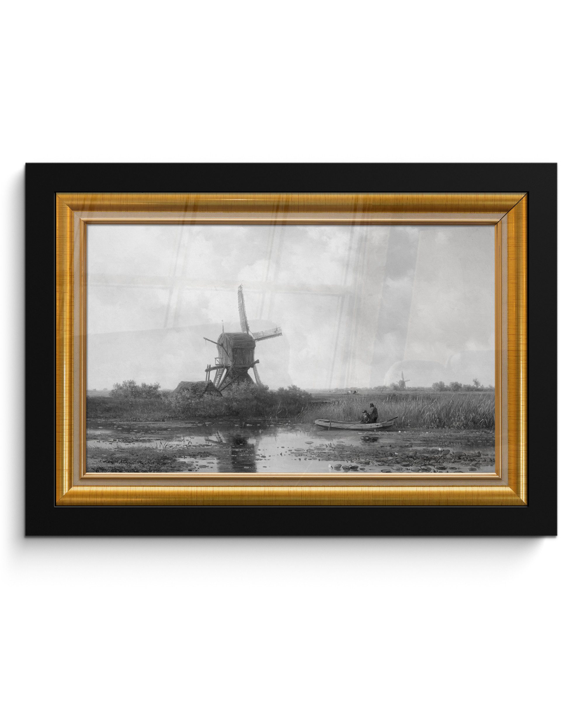 MuchoWow Poster Maler - Kunst - Gold - Rahmen, (1 St), Wandbilder, Deko Wohnzimmer Schlafzimmer, 30x20 cm