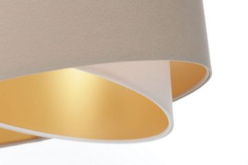 Kiom Pendelleuchte Henny P Velours beige, white & gold Ø 45 cm, für wechselbare Leuchtmittel, Leuchtmittel nicht inklusive, Leuchtmittel abhängig