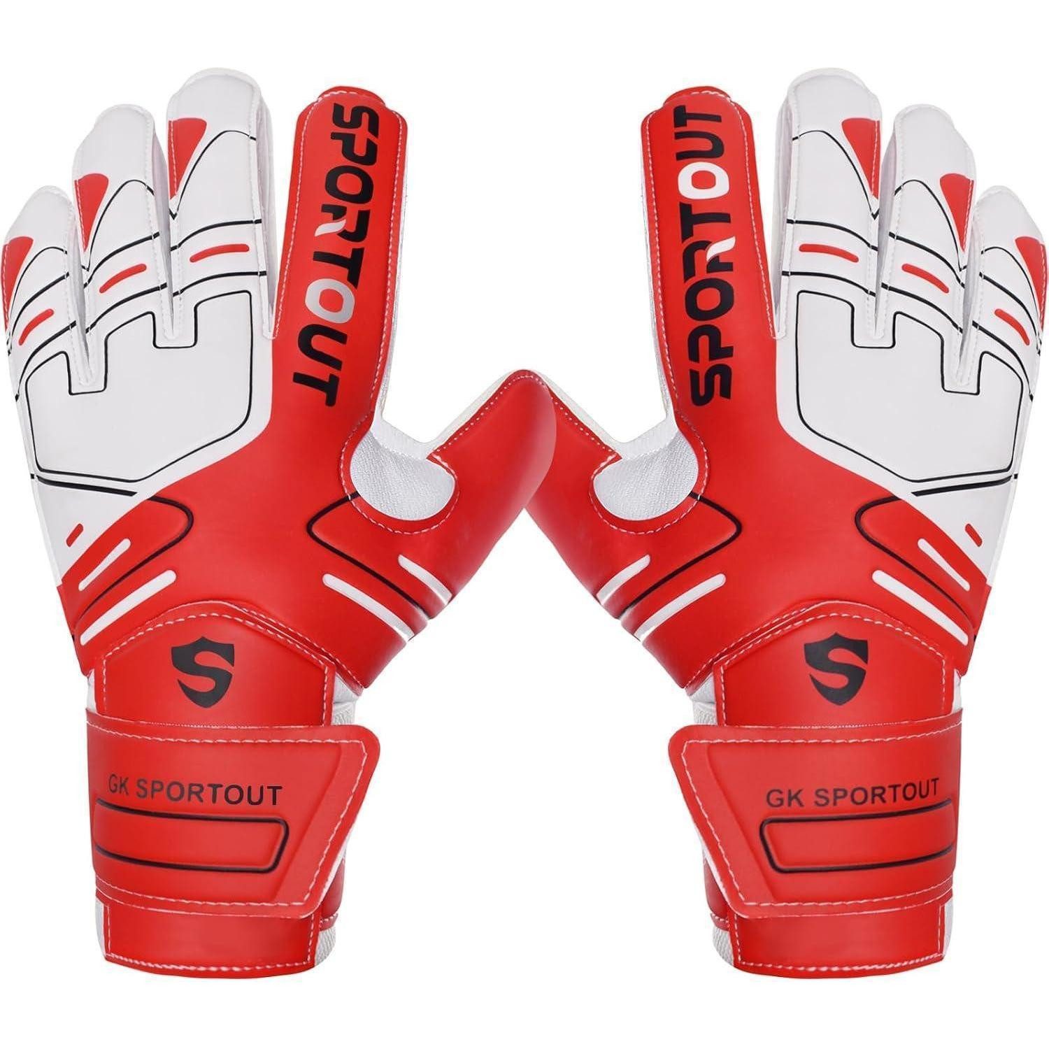 LuxusKollektion Torwarthandschuhe Torwarthandschuhe Fingersave Latex 4mm Kinder Herren Red 5