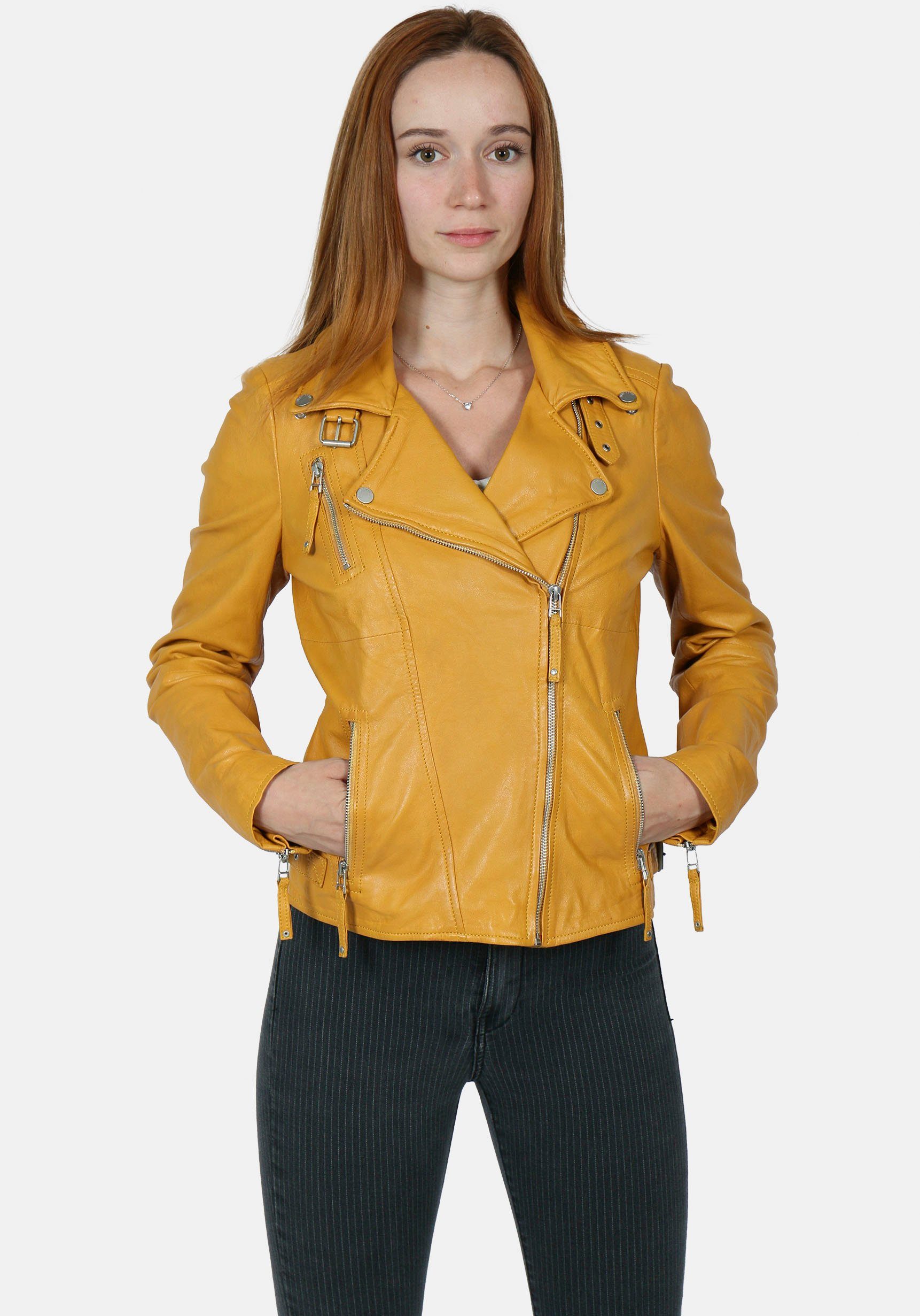 Gelbe Damen-Lederjacke online kaufen | OTTO