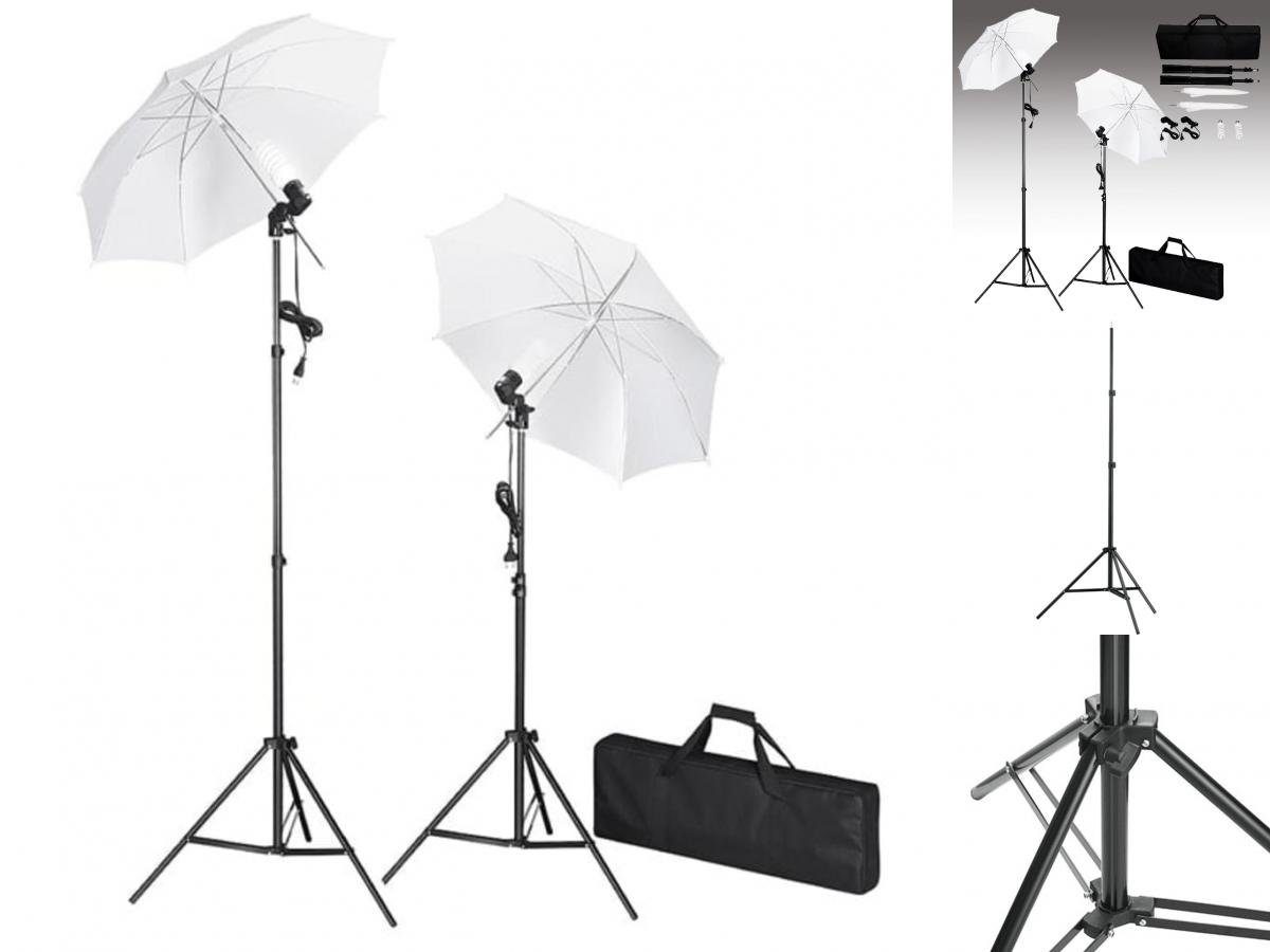 vidaXL Fotohintergrund Studiobeleuchtung-Set mit Schirme Stative