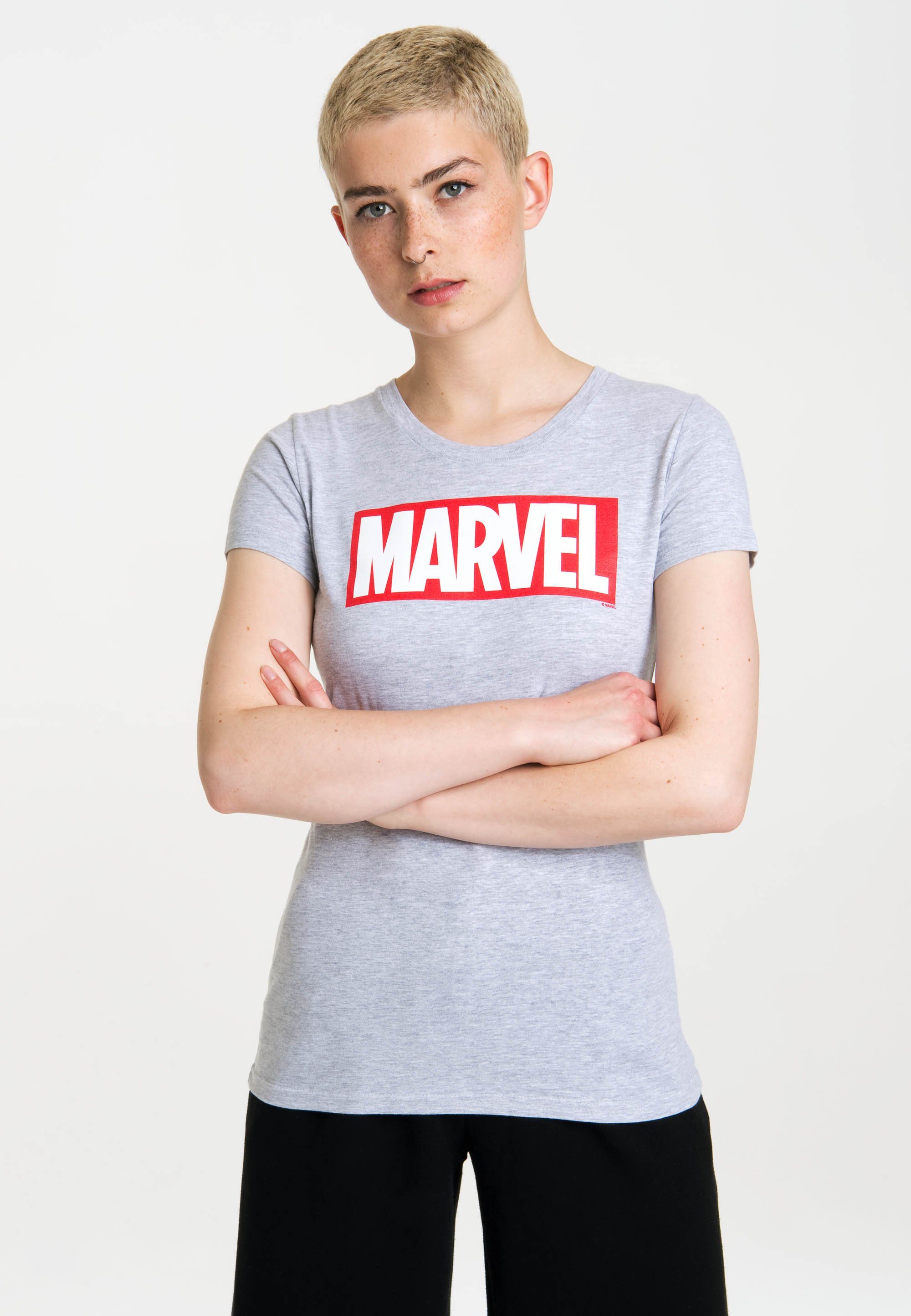 T-Shirt Logo lizenzierten LOGOSHIRT Originaldesign Marvel mit