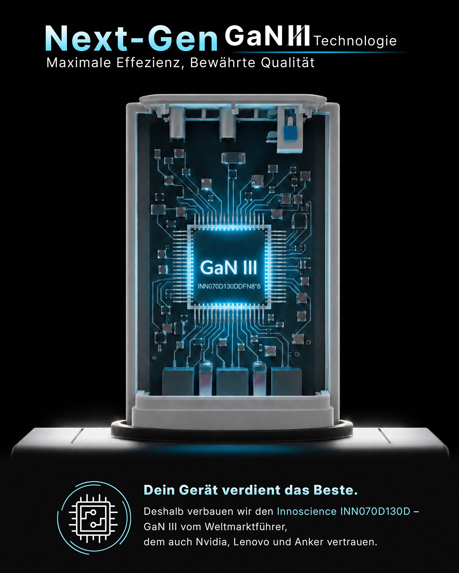 GreenHec USB C Ladegerät 100w - GaN III Labtop, Macbook Mehrfach Charger PPS USB-Ladegerät (5,00 mA, Packung, 100w, Fast Charge Netzteil, Schnelllade Stecker iP – Bild 4 von 5