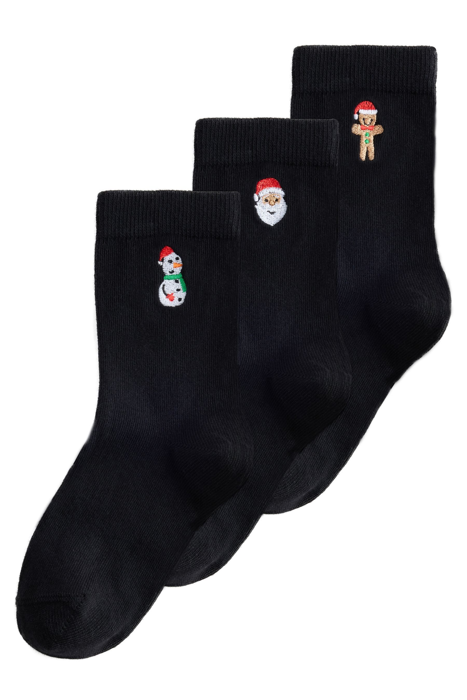 Next Basicsocken Weihnachtssocken mit Baumwollanteil, 3er-Pack (3-Paar)
