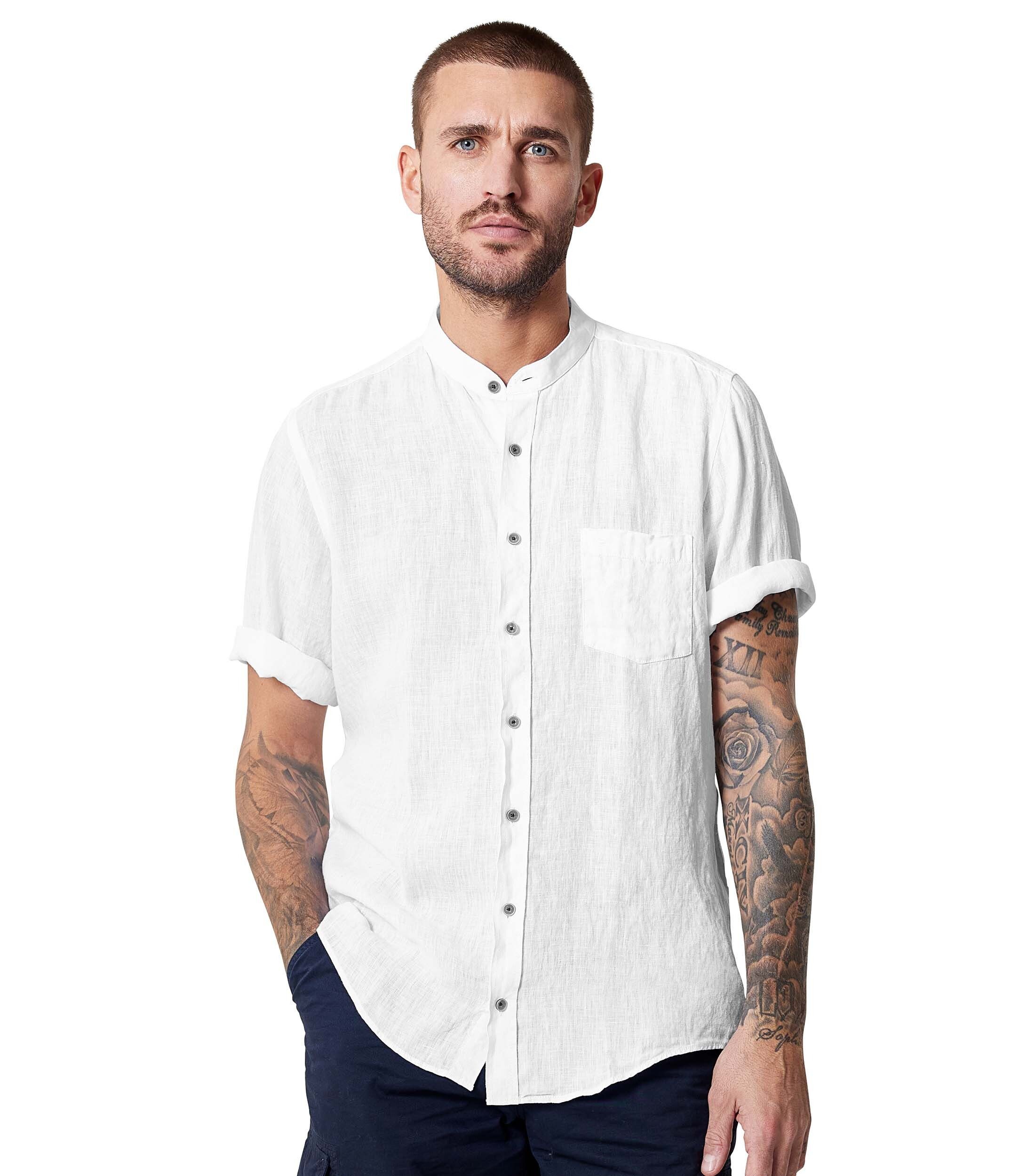 CASAMODA Kurzarmhemd CASAMODA Leinenhemd Kurzarm uni