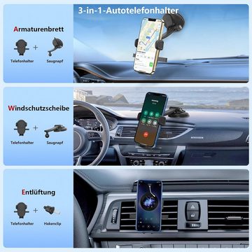 JOEAIS Handyhalterung Auto Saugnapf 360°Drehbarer Handyhalter Auto Smartphone-Halterung, (Armaturenbrett, Windschutzscheibe, Lüftungsschlitz Autotelefonhalter, Passend für Alle 4,7-6,7 Zoll Mobiltelefone)