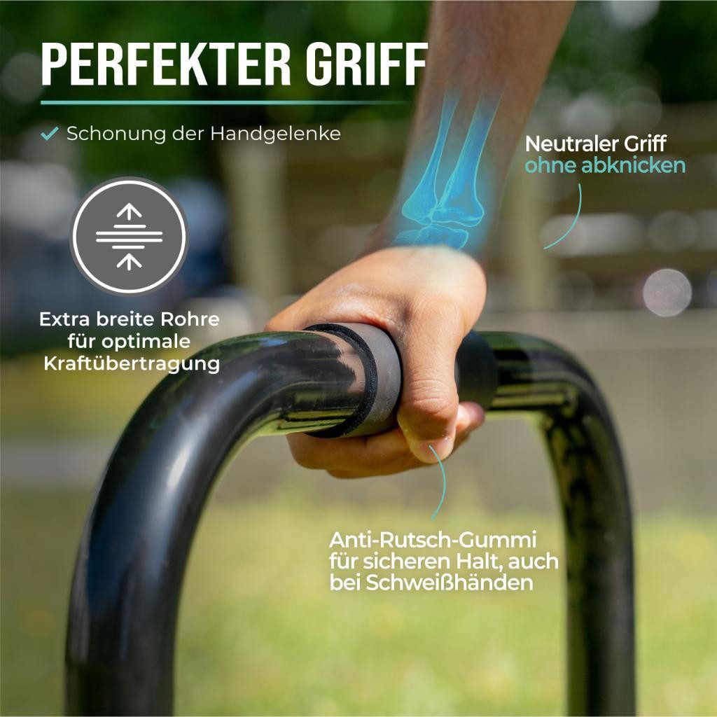 Pullup & Dip Liegestützgriffe Fitness Parallettes, Medium Minibarren aus Stahl