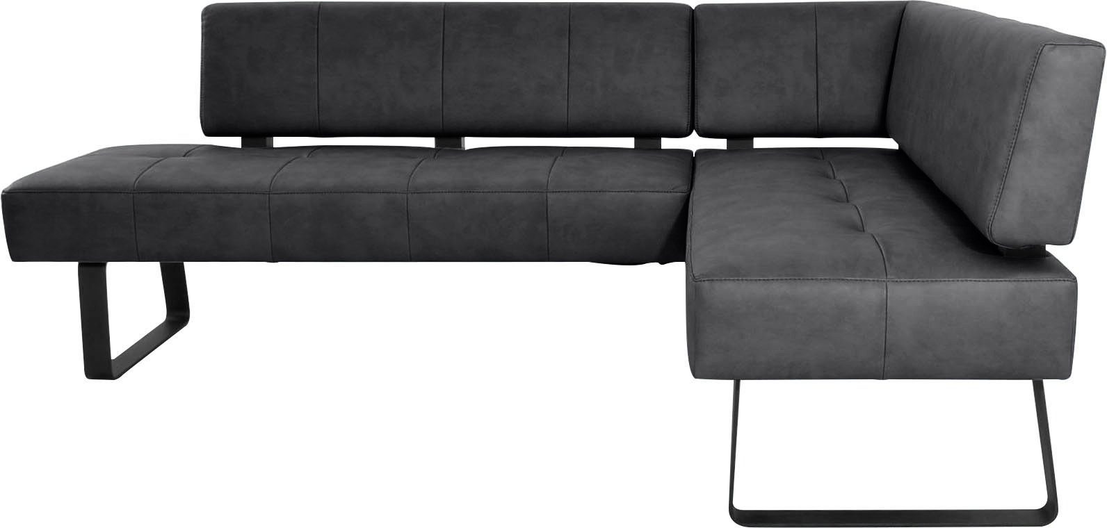 K+W Komfort & Wohnen Eckbank Spider II, Sitzsteppung, bequem durch Sandwichbauweise, 2 Stellmaße