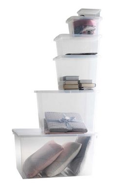 Plast Team Aufbewahrungsbox CAESAR, Box, Transparent, 33 x 25 cm, stapelbar