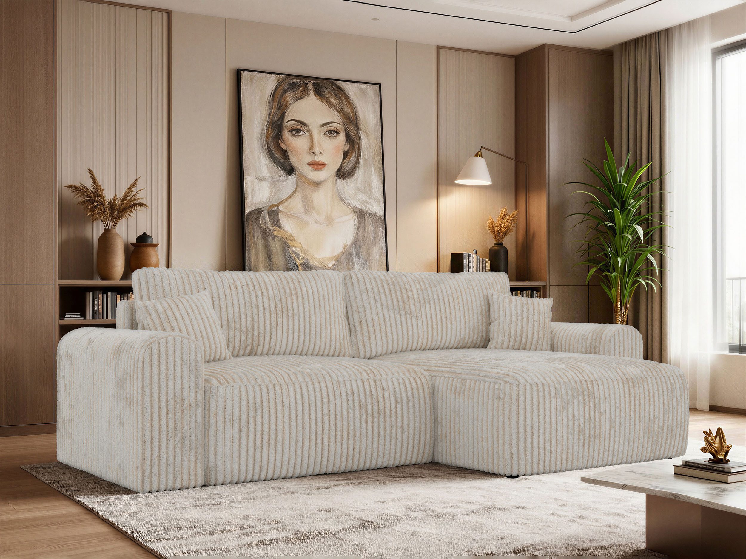 MKS MÖBEL Ecksofa NEKSON L, Set, Lose Kissen, L-form Sofa, Armlehnen, DL-System, Bettkasten, Wellenfedern