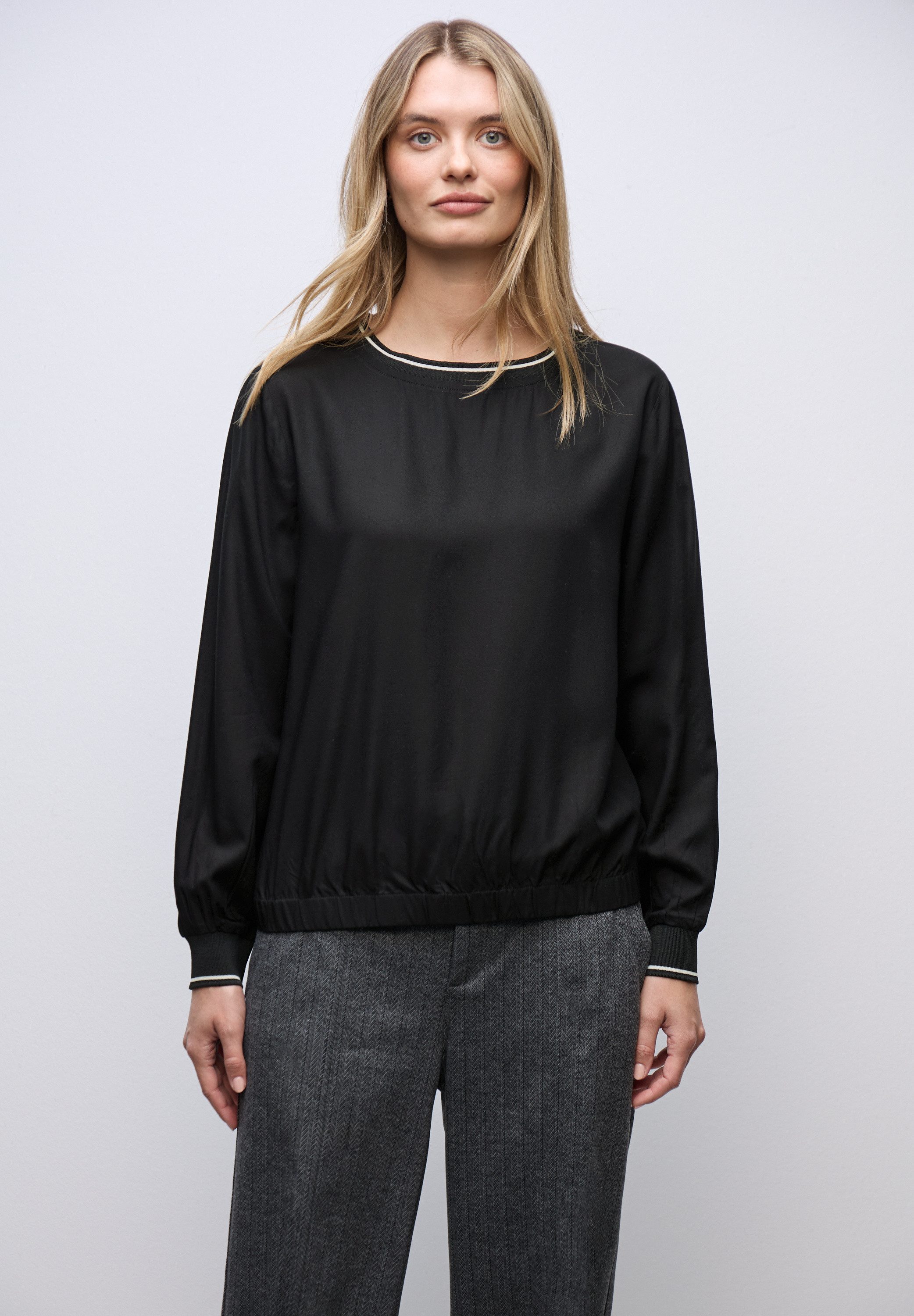 STREET ONE Langarmbluse mit Elastiksaum günstig online kaufen