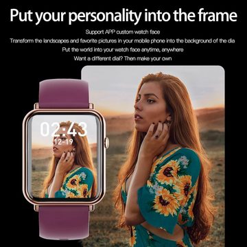 findtime Smartwatch (1,69 Zoll, Androdi, iOS), Sportuhr Pulsuhr mit Blutdruckmessung,Fitness Tracker Schlafanalyse