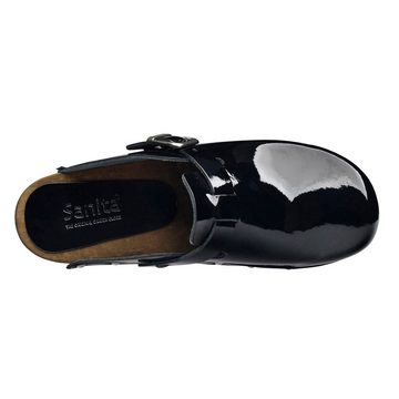 Sanita Wood-Krisla Open Clog Black Sandale