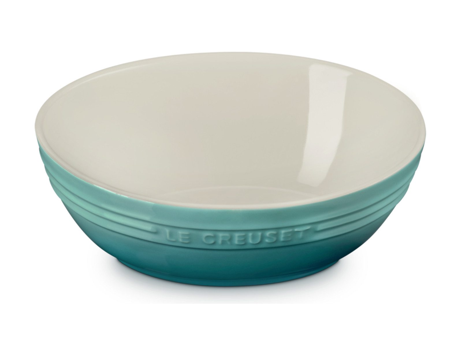 LE CREUSET Servierschale Servierschale rund bleu riviera 3,2l, Steinzeug, (Servierschalen)