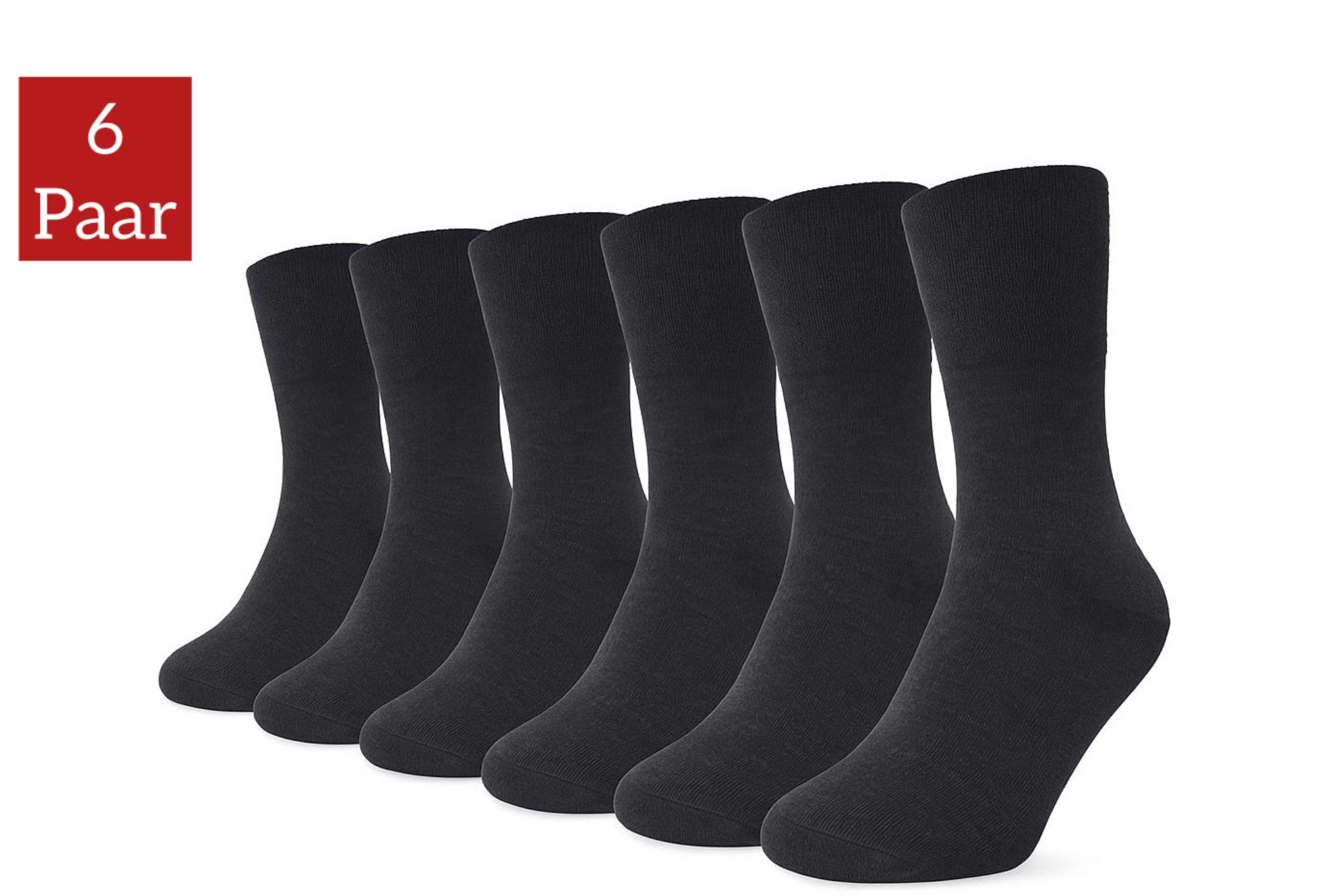Gesundheitssocken (6 Paar) aus Baumwolle für Damen & Herren Socken ohne Naht & Gummibund