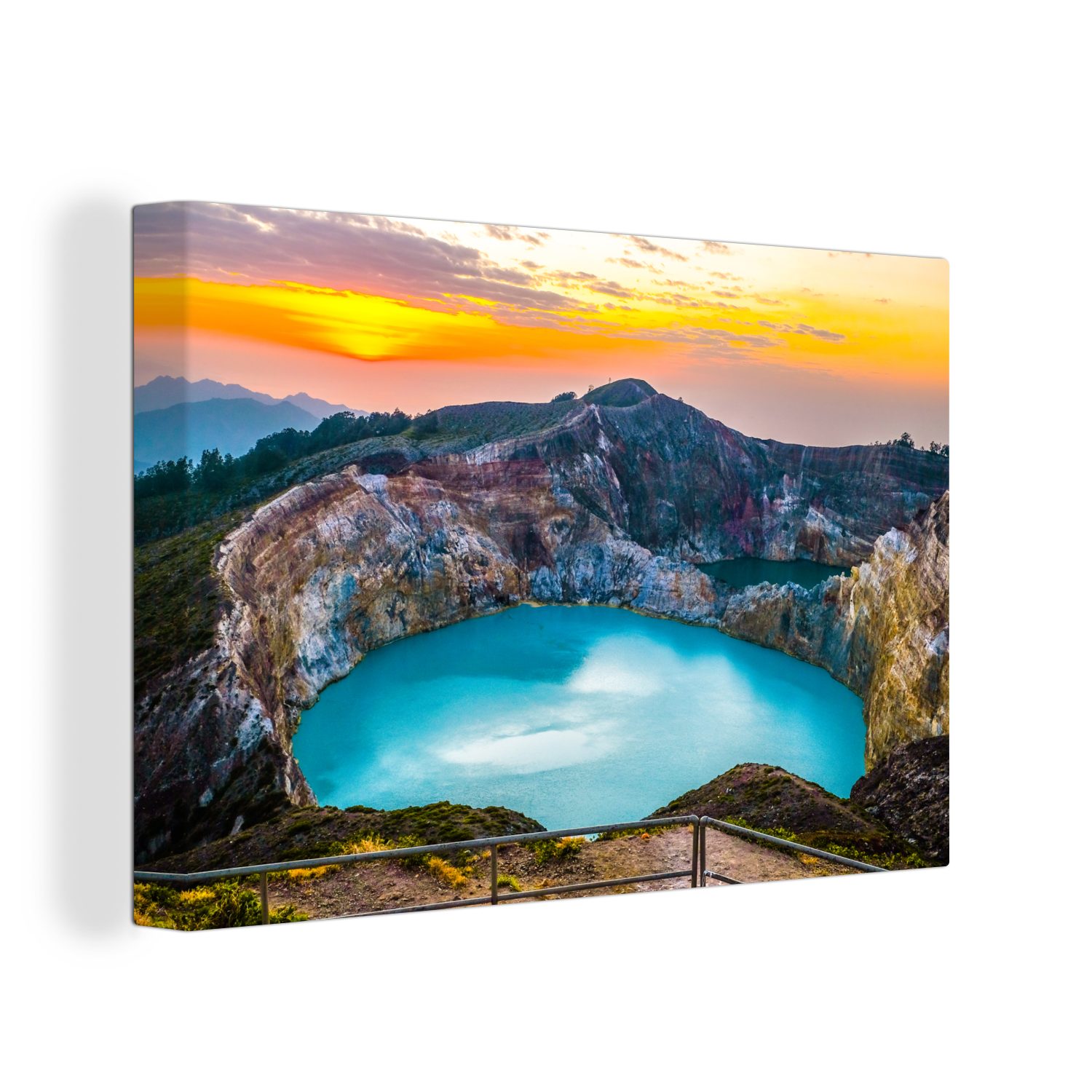OneMillionCanvasses® Leinwandbild Farbenfrohes Bild des Crater Lake National Park in den USA, (1 St), Wandbild Leinwandbilder, Aufhängefertig, Wanddeko, 30x20 cm