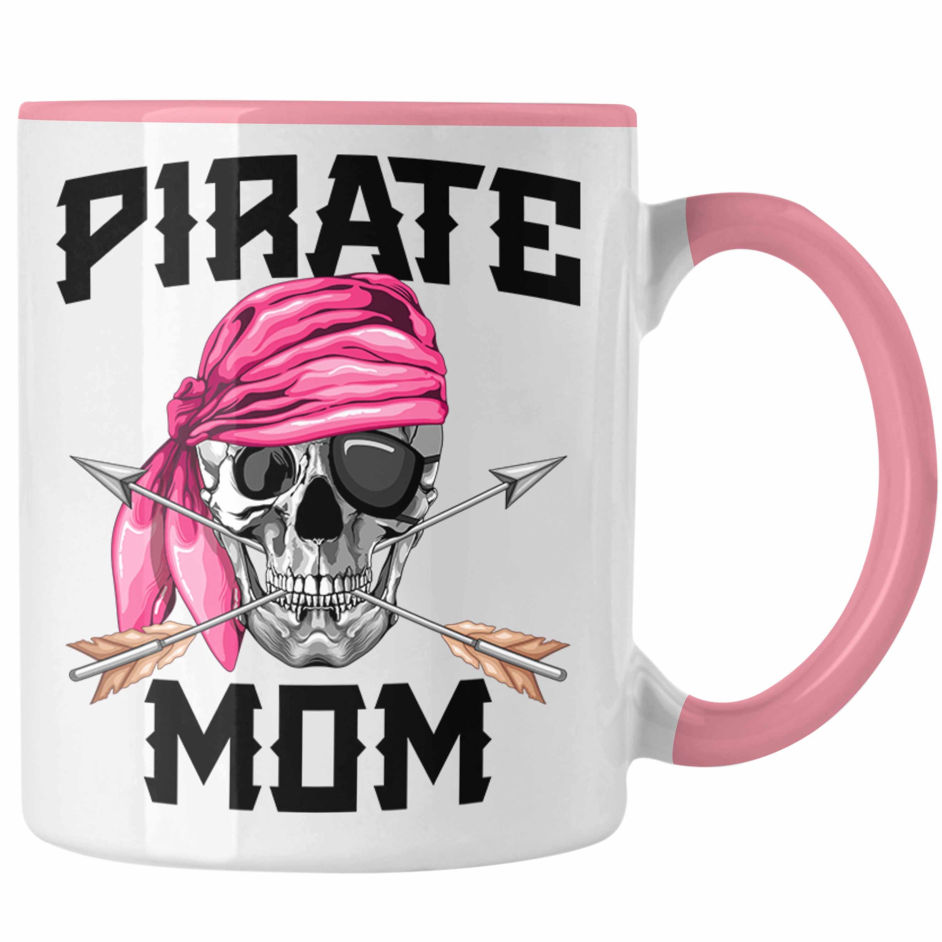 Trendation Tasse Pirate Mom Tasse Geschenk Muttertag für eine Piraten Mutter Rosa