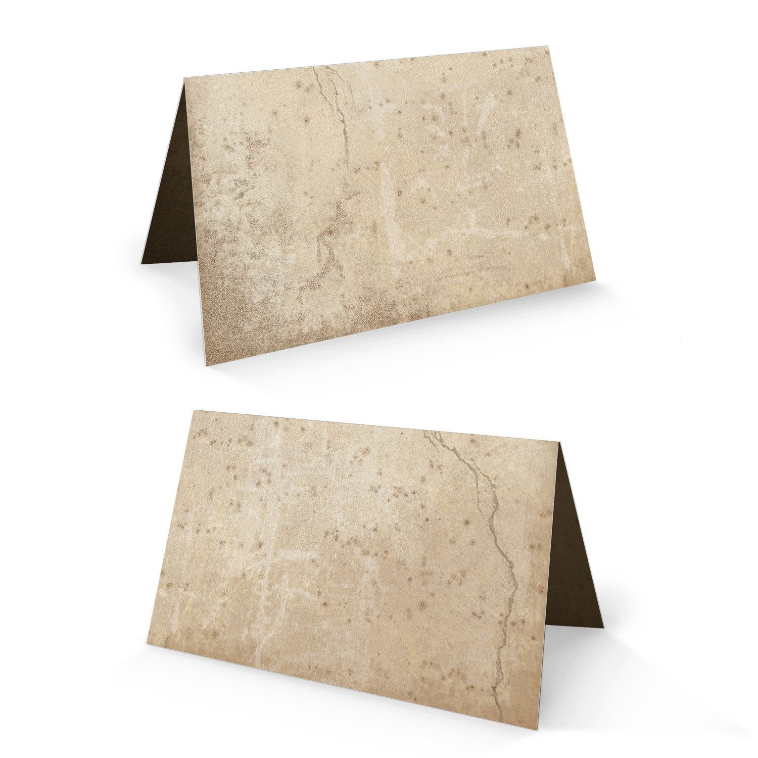 Logbuch-Verlag Klappkarte Tischkarten marmoriert im Vintage-Stil braun-beige blanko 8,5 × 5,5 cm