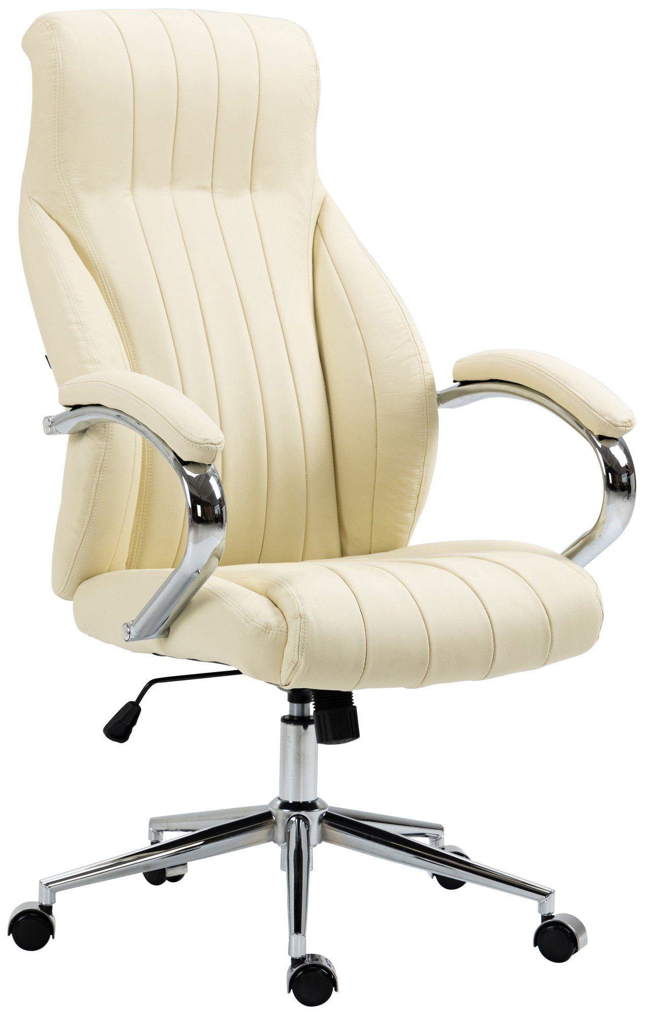 CLP Schreibtischstuhl Wigan, Echtleder, stufenlos höhenverstellbar