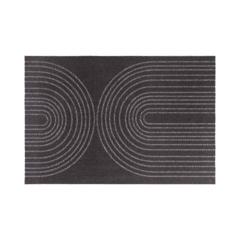 Fußmatte VELVET Semicircle Anthrazit - 60x90cm - modernes Design, Primaflor-Ideen in Textil, Rechteckig, Höhe: 5 mm