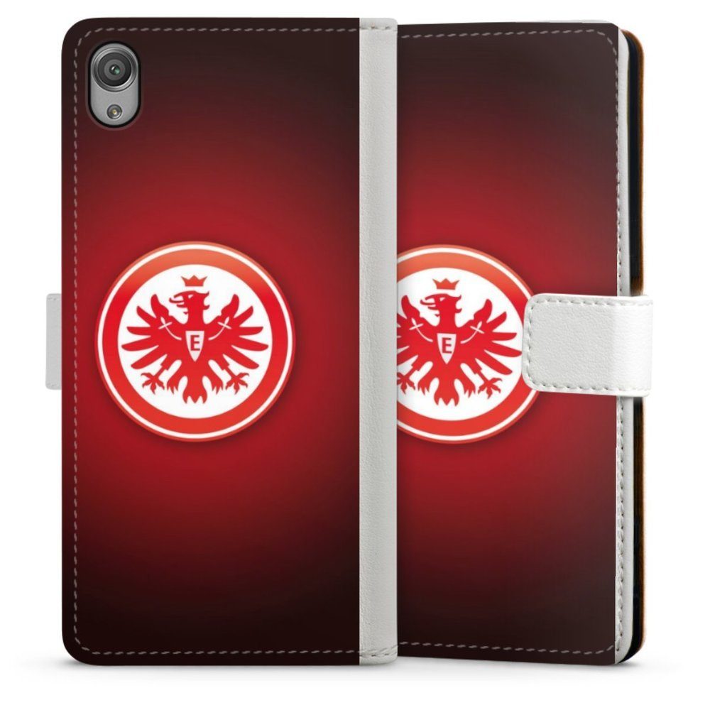 DeinDesign Handyhülle Eintracht Frankfurt Offizielles Lizenzprodukt Wappen, Sony Xperia X Hülle Handy Flip Case Wallet Cover Handytasche Leder