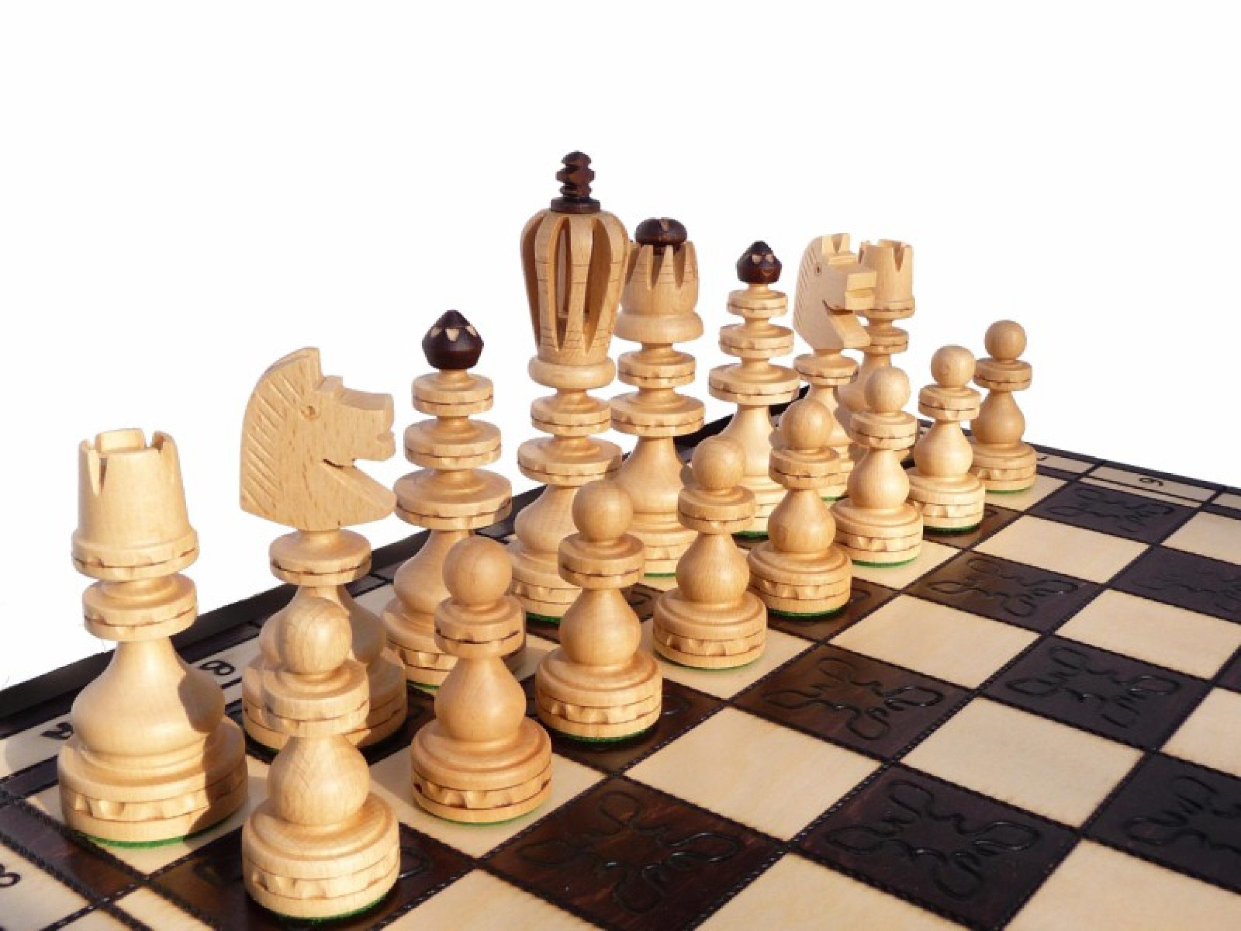 Holzprodukte Spiel Edles grosses Schach Schachspiel Schachbrett 55x55 Holz Neu