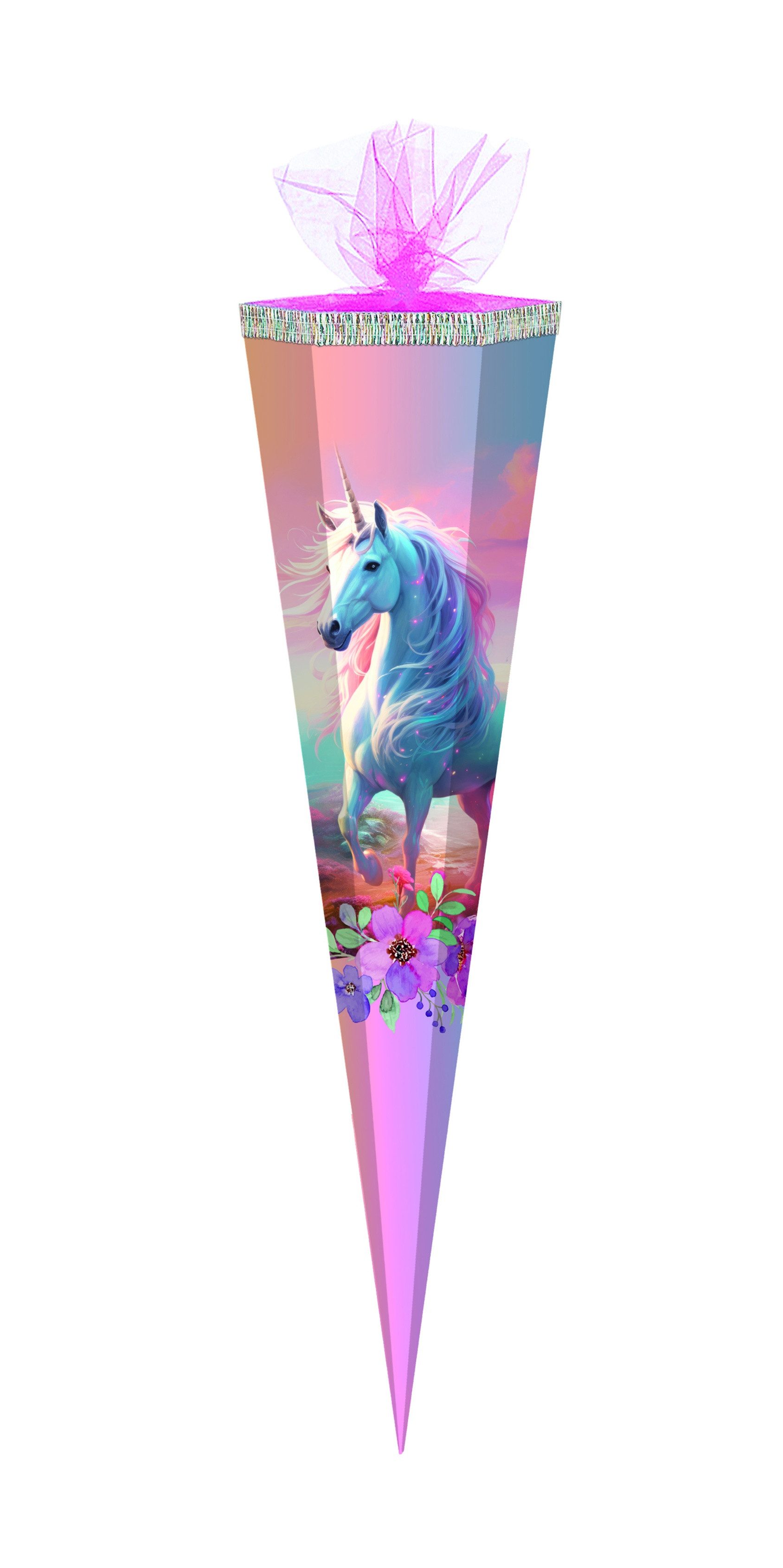 Schultüte Schultüte / Zuckertüte / 85cm / eckig / "Einhorn"